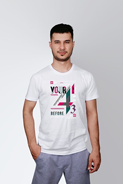 ErTaPassage Ανδρικό μπλουζάκι White Open Your Mind με τύπωμα - T190528