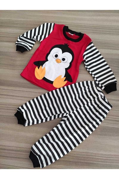 Süpermini Baby Boys Penguin Striped Pajama Set