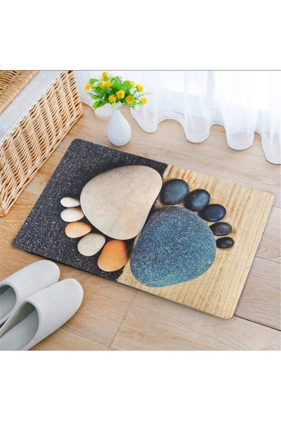 Uygur Home Footstone Themed Decorative Multi-Purpose Mat (Door, Bathroom, Kitchen etc.)