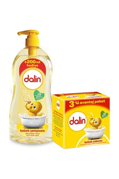 Dalin 900 ml Bebe Şampuanı + 100 gr 3'lü Bebe Sabunu Set