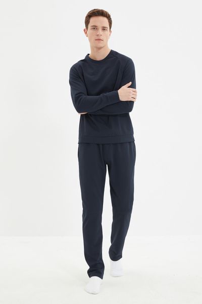 Trendyol Collection Pajama Set - Dark blue - Slogan - Trendyol