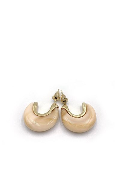 Artikel Cream Pearlescent Mini Acrylic C Earrings