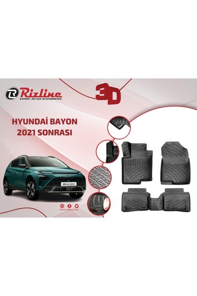 Rizline Hyundai Bayon Uyumlu  3d Havuzlu Paspas Takımı Araca Özel A Kalite
