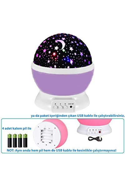 Trendpoint Dönen Renkli Star Master Yıldızlı Gökyüzü Projeksiyon Gece Lambası Masa Lambası