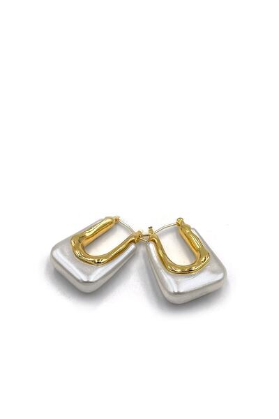 Artikel Silver Acrylic Dangle U Earrings