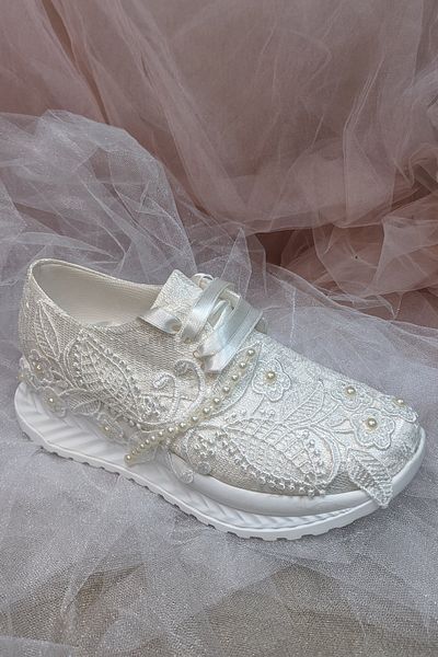 Berush Bride Seria 828 Pantofi de mireasa cu toc cu pană și margele