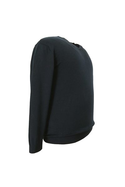 rugatchi Men's Large Size Knitwear Sweater Black V-Neck