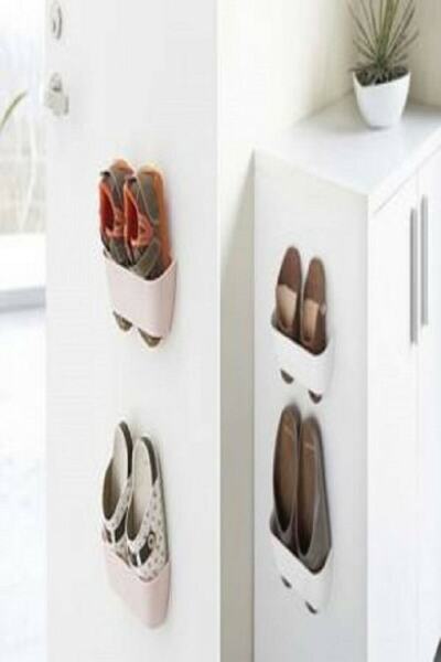 Gondol Hangable Slipper Rack Adhesive Slipper Organizer - 2 Pieces -