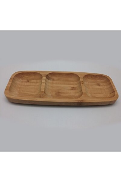 yılmaz ahşap Bambu Üç Bölmeli Çerezlik