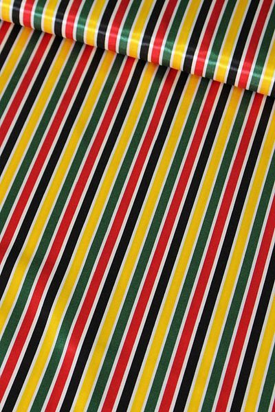 AKELLA Yellow Green Striped Kutnu Fabric