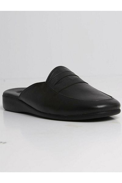 Pierre Cardin Ανδρικές παντόφλες γαμπρού προίκα 01 μαύρες δερμάτινες 288