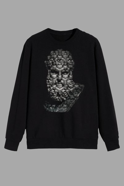 perseusshopping Mitološka skulptura Štampano crna unisex majica
