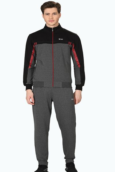 Marco Ferry Gray Anthracite Men's Half Turtleneck Plus Size Tracksuit Set Edy201433a