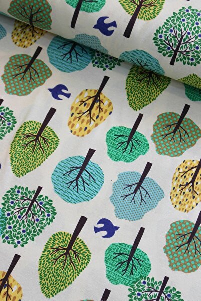 Premier Mavi Orman Duck Kumaş