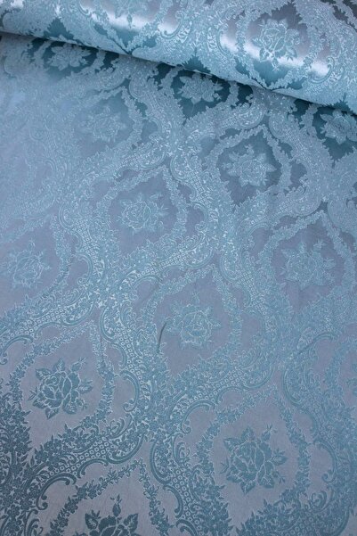 Çahan Mavi Güllü Damask Şönil Pike