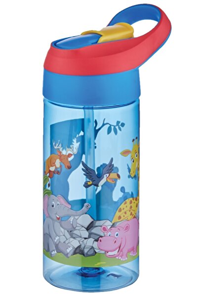 Vagonlife زجاجة مياه تريتان زرقاء للمدرسة مع مصاصة 500 مل