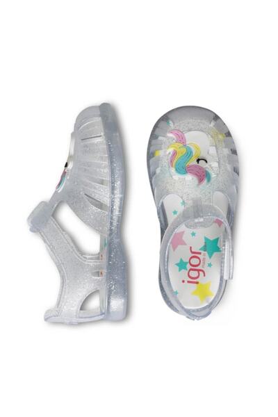 IGOR Tobby Unicornio Kids Sandals - Transparent Glitter