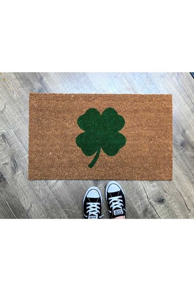 DefLife Home Clover Lucky Leaf Door Mat