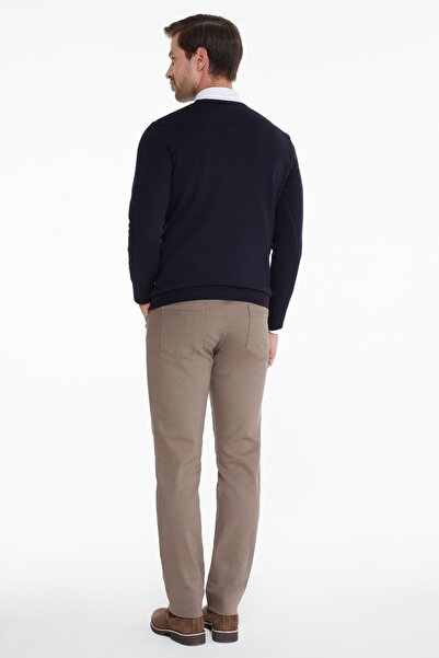 Hatemoğlu Erkek Lacivert Desenli V Yaka Triko Kazak