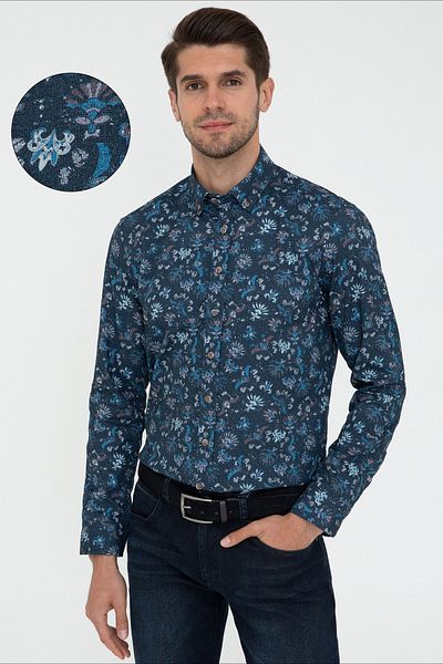 Pierre Cardin Cămașă pentru bărbați Indigo G021SZ004.000.1276312