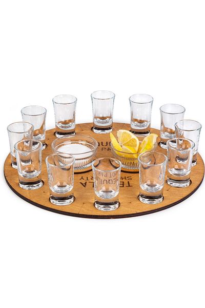 MicroWood Tequila Presentation Tray, Tequila Shot Party, Tequila Glass