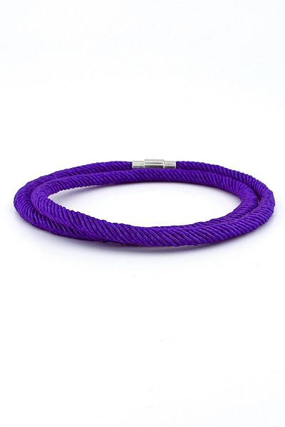 Solfera Two Rows of Wrapped Purple Knitted Rope Men's Bracelet M007y