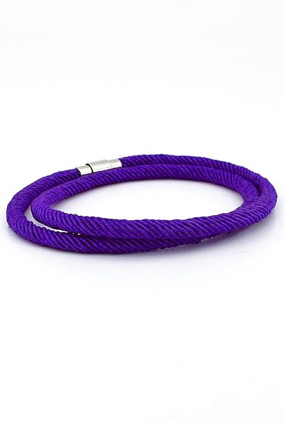 Solfera Two Rows of Wrapped Purple Knitted Rope Men's Bracelet M007y