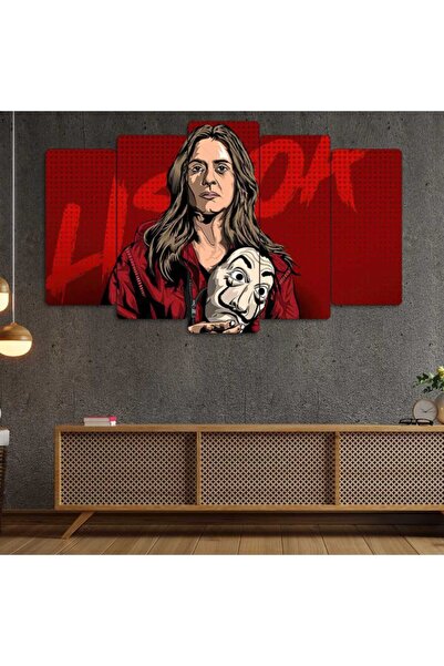 EVLOYA La Casa De Papel, Raquel - 5 Parçalı Tablo