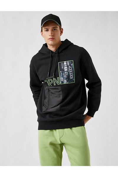 Koton Φούτερ με στάμπα Oversize με κουκούλα