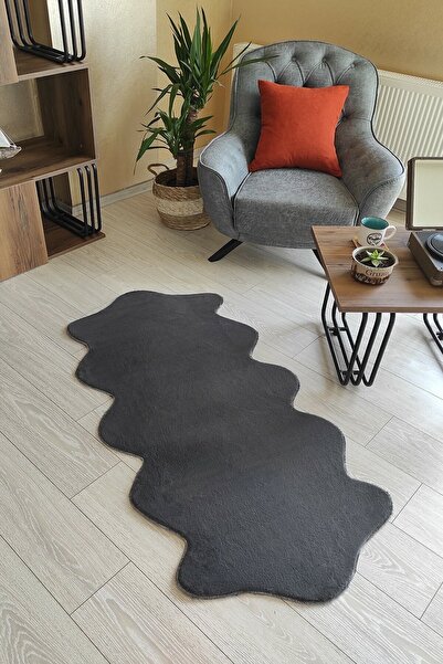 Sarar Peluş Post Kürk Halı Yıkanabilir Kaymaz Taban Çiftkafa Pofuduk Post Halı