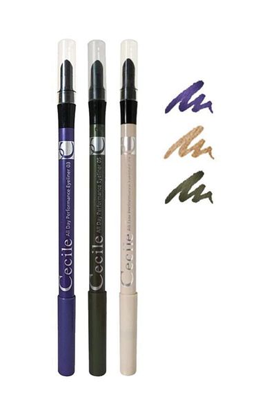 Cecile All Day Purple-khaki-beige Eye Pencil Set
