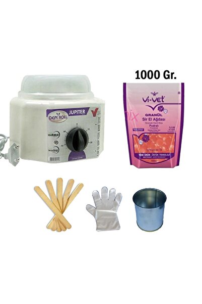 Vi-vet Depi Roll Ağda Makinesi+vivet Granül Ağda Pudralı 1000 Gr+cezve