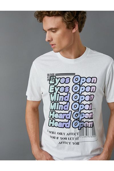 Koton Tričko s potiskem Slogan Bavlna