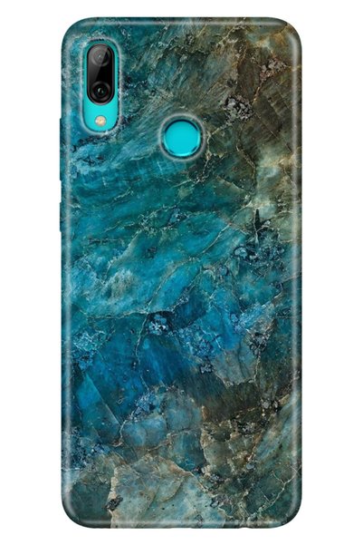Cekuonline P Smart 2019 Case Colored Patterned Silicone Blue Marble