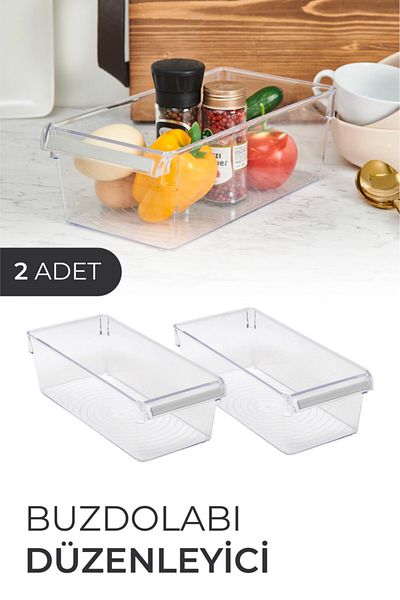 Vienev Primanova 2-Piece Refrigerator and Cabinet Organizer Box E27-1