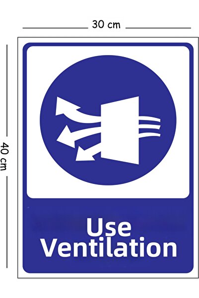 Mayeka Use Metal Ventilation 30X40 cm A3 Warning Work Safety Sign