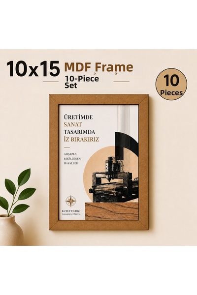 Kutup Yıldızı Tasarım Atölyesi إطار MDF مقاس 10×15، مجموعة من 10 إطارات MDF خ...
