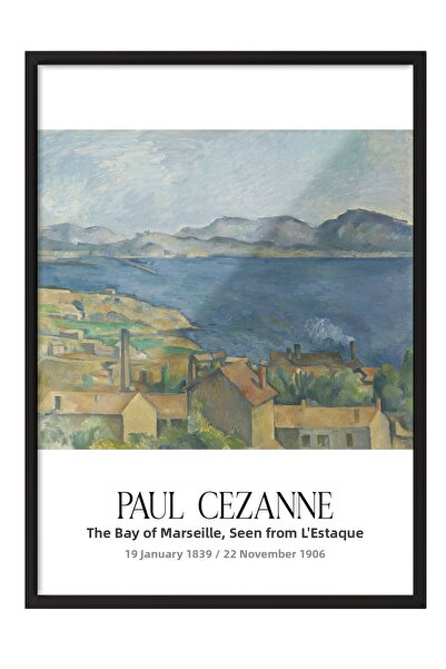 Postifull Paul Cezanne - the Bay of Marseilles, Seen from L'Estaque, Black Fr...