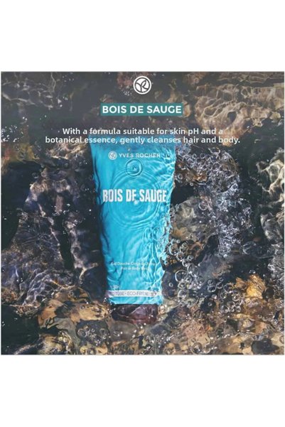 Yves Rocher شامبو الشعر والجسم العطري للرجال من بو دو سوج، 200 مل، جل استحمام