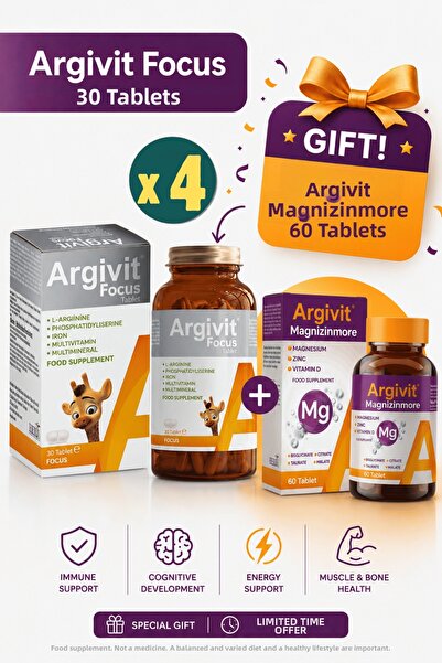Argivit فوكس تابلت 30 قرصًا هدية 4 قطع