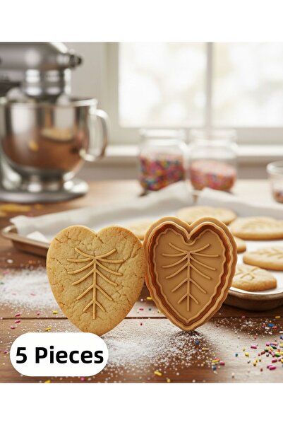 EGATOPTAN 5Li Thin Vein Heart Leaf Shaping Mold Cookie Dough Cutter Play and ...