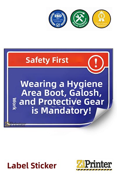 ZiPrinter Safety Comes First! Hygiene Area Hat, Shoe Covers and Work Apron Wa...