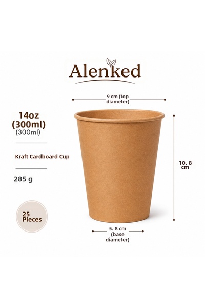 alenked Krfat 14oz Paper Cups 25-Pack