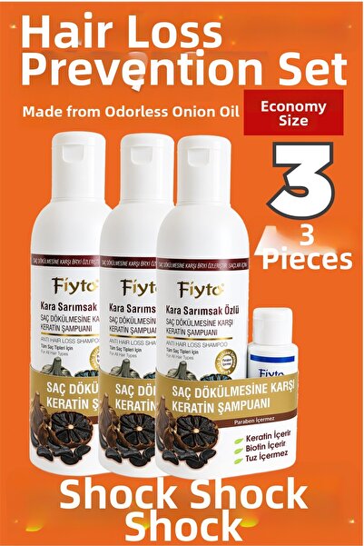 Fiyto Black Garlic Shampoo Against Hair Loss 500ml. 3 Lotion Gifts