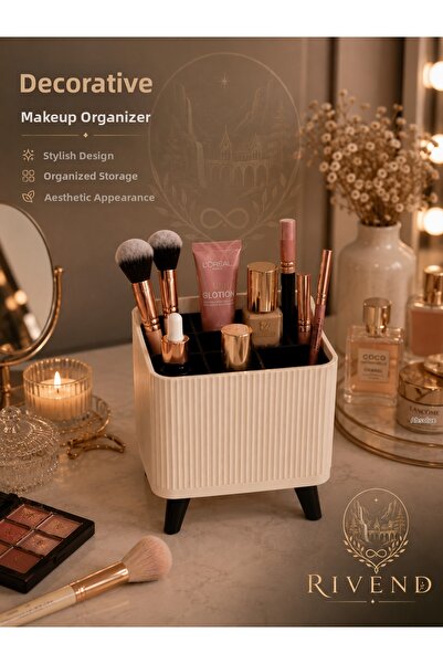 RIVEND Decorative Makeup Organizer – Modern Desktop Organizer