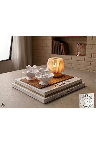 XOA Collection Premium Light Set - Decorative Table Lamp & 2-Piece Turkish De...