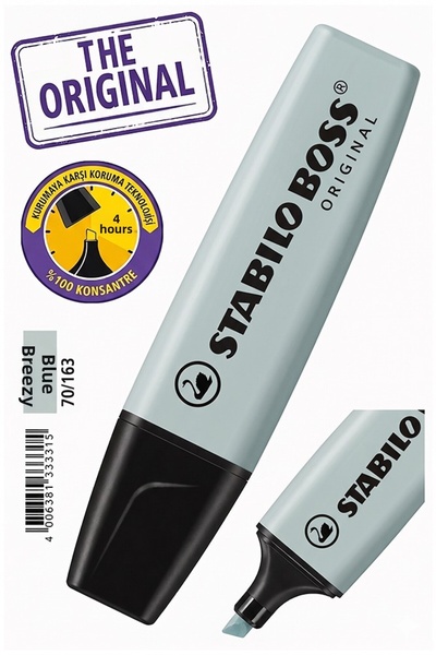 Artlantis Esintili Blue Highlighter Pen 1 Τεμάχιο Γνήσιο Stabilio Boss 70/163...