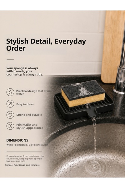 Tofu Countertop Soap Dispenser |   Sponge Holder