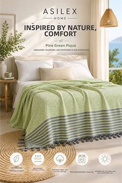 Asilex Home Collection Pătură dublă țesută Atıl Pike, 200x250 cm, din bumbac,...
