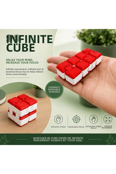 MİNGODAN Infinite Cube Stress Toy – Foldable Fidget Cube |   Focus and Attention Enhancing Desktop Toy